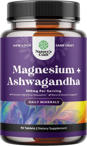 NATURES CRAFT - Natures Craft Magnesium Glycinate with Ashwagandha Root 90 Tabletas - The Red Vitamin MX - Suplementos Alimenticios - {{ shop.shopifyCountryName }}