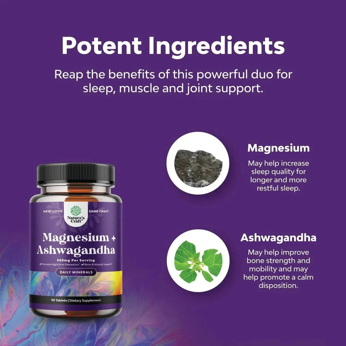 NATURES CRAFT - Natures Craft Magnesium Glycinate with Ashwagandha Root 90 Tabletas - The Red Vitamin MX - Suplementos Alimenticios - {{ shop.shopifyCountryName }}