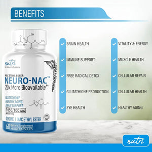 NATURE´S FUSIONS - Nature's Fusions Neuro NAC Supplement N-Acetyl Cysteine Ethyl Ester 60 Capsulas - The Red Vitamin MX - Suplementos Alimenticios - {{ shop.shopifyCountryName }}