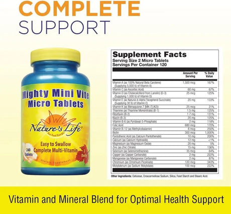 NATURES LIFE - Nature's Life Mighty Mini Vite Complete Daily Multivitamin 240 Tabletas - The Red Vitamin MX - Suplementos Alimenticios - {{ shop.shopifyCountryName }}