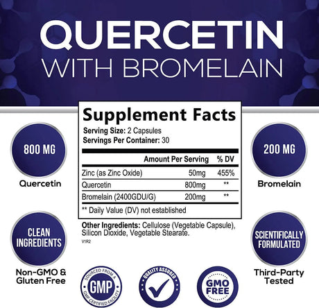 NATURE´S PEAK - Nature's Peak Quercetin with Bromelain 1000Mg. 60 Capsulas - The Red Vitamin MX - Suplementos Alimenticios - {{ shop.shopifyCountryName }}