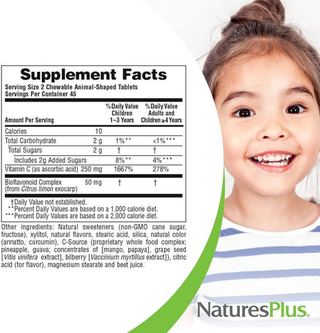 NATURES PLUS - NaturesPlus Animal Parade Vitamin C Children's 90 Tabletas Masticables - The Red Vitamin MX - Suplementos Alimenticios - {{ shop.shopifyCountryName }}