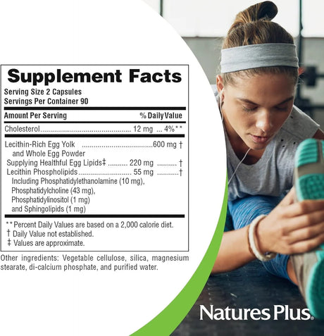 NATURES PLUS - NaturesPlus Egg Yolk Lecithin 600Mg. 180 Capsulas - The Red Vitamin MX - Suplementos Alimenticios - {{ shop.shopifyCountryName }}