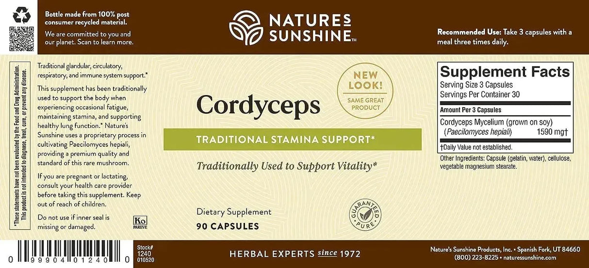 NATURES SUNSHINE - Nature's Sunshine Cordyceps 90 Capsulas - The Red Vitamin MX - Suplementos Alimenticios - {{ shop.shopifyCountryName }}