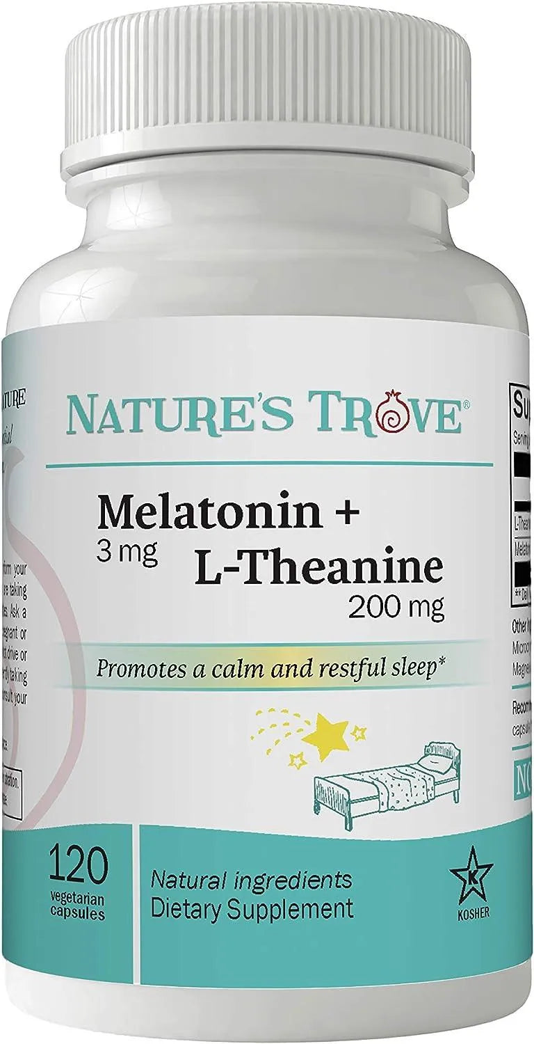 NATURE´S TROVE - Nature's Trove Melatonin 3Mg. + L Theanine 200Mg. 120 Capsulas - The Red Vitamin MX - Suplementos Alimenticios - {{ shop.shopifyCountryName }}