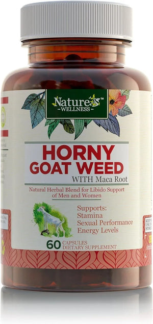 NATURES WELLNESS - Natures Wellness Horny Goat Weed Extract with Maca 60 Capsulas - The Red Vitamin MX - Suplementos Alimenticios - {{ shop.shopifyCountryName }}