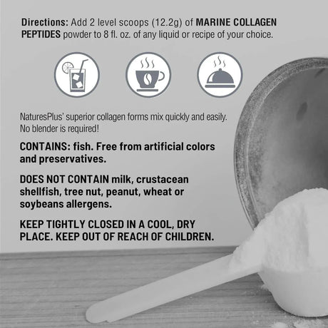NATURES PLUS - NaturesPlus Marine Collagen Peptides Unflavored 244Gr. - The Red Vitamin MX - Suplementos Alimenticios - {{ shop.shopifyCountryName }}