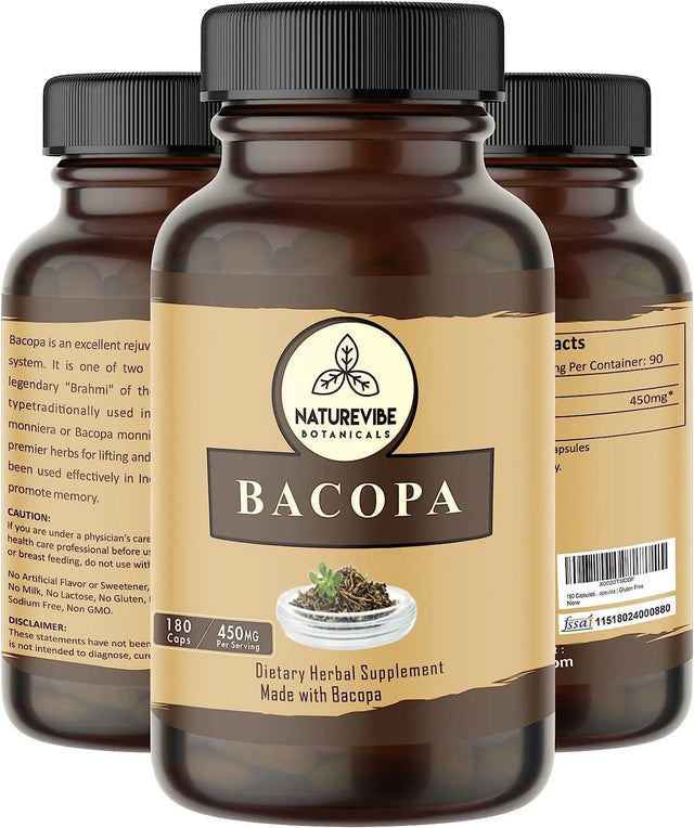 NATUREVIBE - Naturevibe Botanicals Bacopa 450Mg. 180 Capsulas - The Red Vitamin MX - Suplementos Alimenticios - {{ shop.shopifyCountryName }}