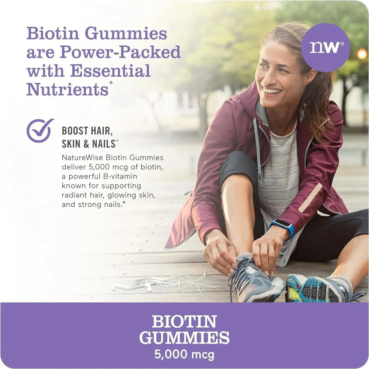 NATUREWISE - NatureWise Biotin Gummies Hair, Skin and Nails Vitamin 180 Gomitas - The Red Vitamin MX - Suplementos Alimenticios - {{ shop.shopifyCountryName }}