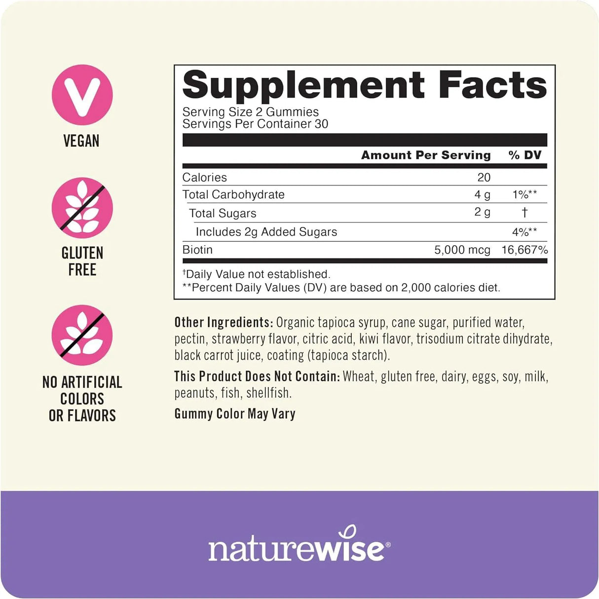 NATUREWISE - NatureWise Biotin Gummies Hair, Skin and Nails Vitamin 60 Gomitas - The Red Vitamin MX - Suplementos Alimenticios - {{ shop.shopifyCountryName }}