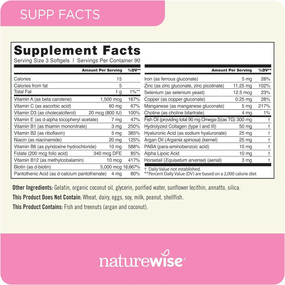 NATUREWISE - NatureWise Hair Skin and Nails Vitamin 270 Capsulas Blandas - The Red Vitamin MX - Suplementos Alimenticios - {{ shop.shopifyCountryName }}