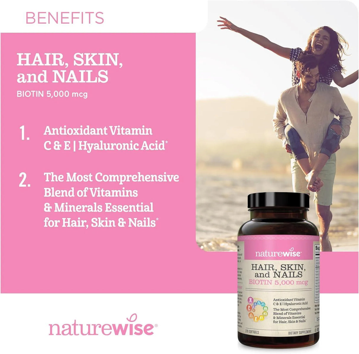 NATUREWISE - NatureWise Hair Skin and Nails Vitamin 270 Capsulas Blandas - The Red Vitamin MX - Suplementos Alimenticios - {{ shop.shopifyCountryName }}