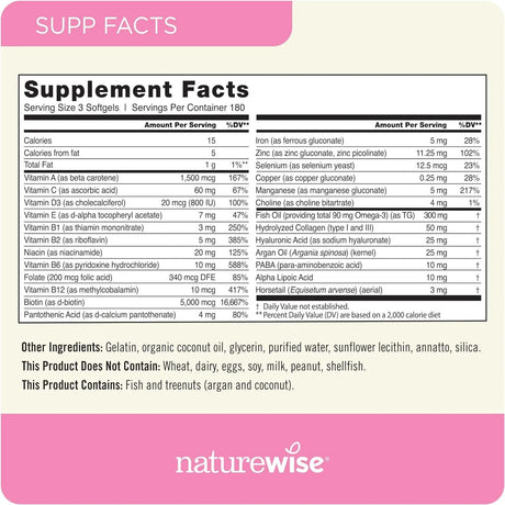 NATUREWISE - NatureWise Hair Skin and Nails Vitamin 540 Capsulas Blandas - The Red Vitamin MX - Suplementos Alimenticios - {{ shop.shopifyCountryName }}