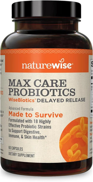 NATUREWISE - NatureWise Max Probiotics 30 Billion CFU 18 Strains With Prebiotics 60 Capsulas - The Red Vitamin MX - Suplementos Alimenticios - {{ shop.shopifyCountryName }}