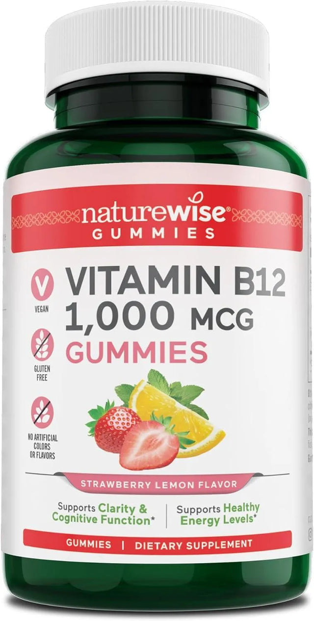 NATUREWISE - NatureWise Vitamin B12 1,000mcg trawberry Lemon Flavored Gummies 90 Gomitas - The Red Vitamin MX - Suplementos Alimenticios - {{ shop.shopifyCountryName }}