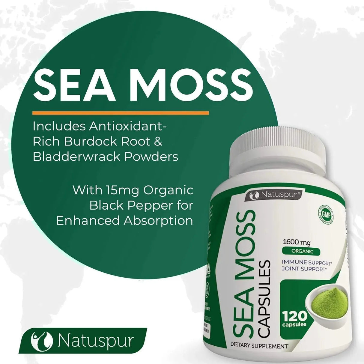 NATUSPUR - Natuspur Organic Irish Sea Moss 2315Mg. 120 Capsulas - The Red Vitamin MX - Suplementos Alimenticios - {{ shop.shopifyCountryName }}