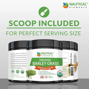 NAUTICAL ELEMENTS - Nautical Elements Barley Grass Powder 200Gr. - The Red Vitamin MX - Suplementos Alimenticios - {{ shop.shopifyCountryName }}