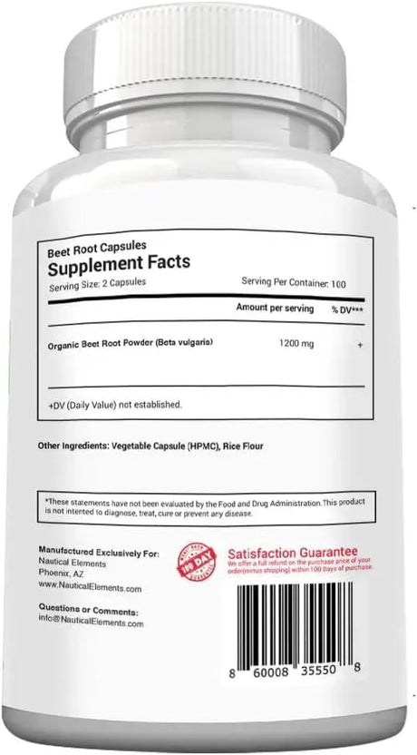 NAUTICAL ELEMENTS - Nautical Elements Beet Root Capsules 1200Mg. 200 Capsulas - The Red Vitamin MX - Suplementos Alimenticios - {{ shop.shopifyCountryName }}