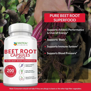 NAUTICAL ELEMENTS - Nautical Elements Beet Root Capsules 1200Mg. 200 Capsulas - The Red Vitamin MX - Suplementos Alimenticios - {{ shop.shopifyCountryName }}