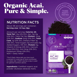 NAVITAS - Navitas Organics Acai Powder 113Gr. - The Red Vitamin MX - Suplementos Alimenticios - {{ shop.shopifyCountryName }}