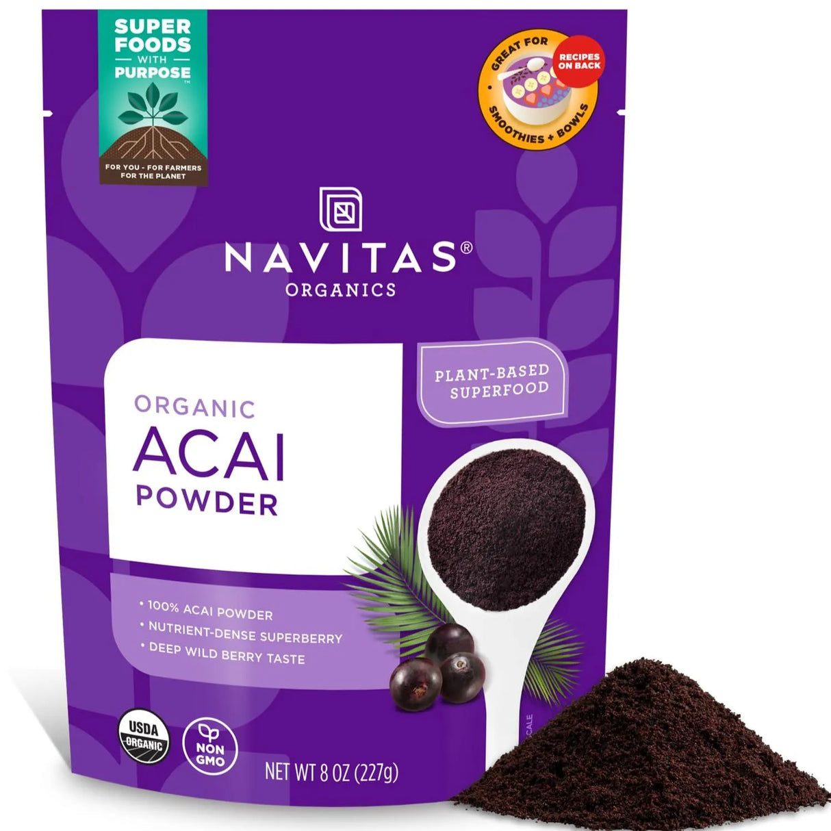 NAVITAS - Navitas Organics Acai Powder 227Gr. - The Red Vitamin MX - Suplementos Alimenticios - {{ shop.shopifyCountryName }}