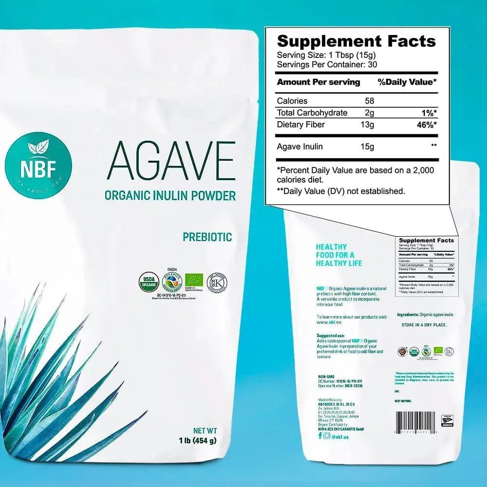 NBF - NBF Organic Agave Inulin Powder 454Gr. - The Red Vitamin MX - Suplementos Alimenticios - {{ shop.shopifyCountryName }}