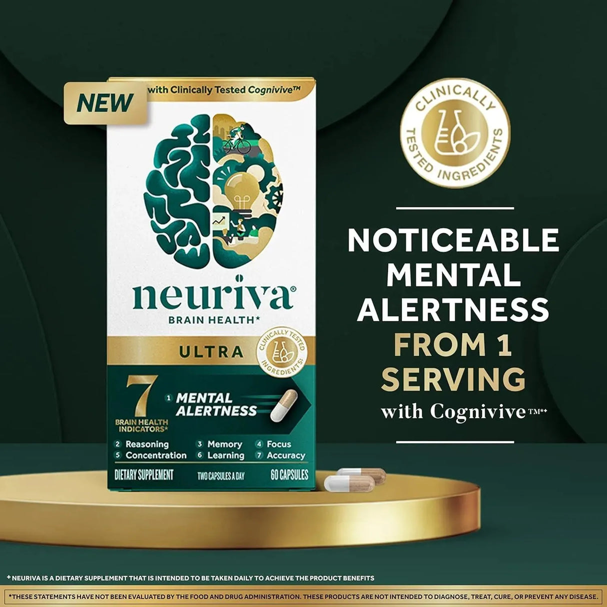 NEURIVA - NEURIVA Ultra Decaffeinated Clinically Tested Nootropic Brain Supplement 60 Capsulas - The Red Vitamin MX - Suplementos Alimenticios - {{ shop.shopifyCountryName }}