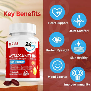 NEVISS - Neviss Astaxanthin 24Mg. 150 Capsulas Blandas - The Red Vitamin MX - Suplementos Alimenticios - {{ shop.shopifyCountryName }}