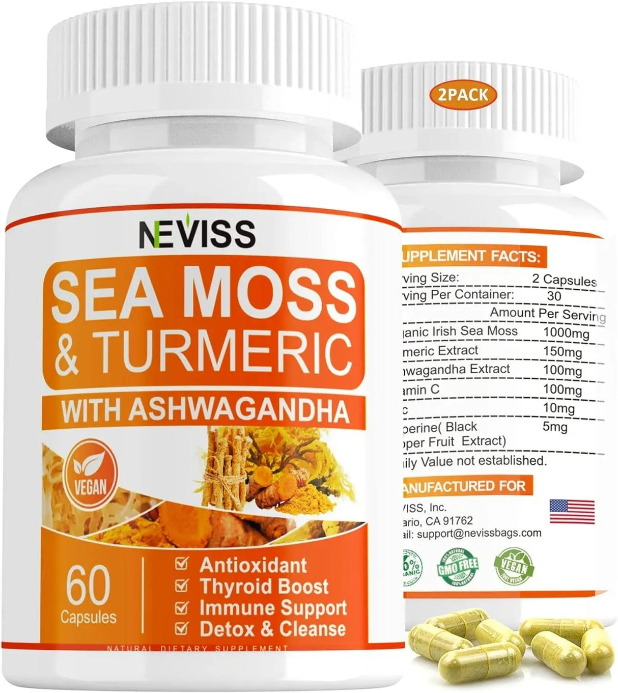 NEVISS - Neviss Organic Sea Moss Capsules 120 Capsulas - The Red Vitamin MX - Suplementos Alimenticios - {{ shop.shopifyCountryName }}