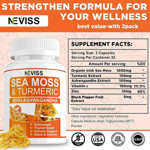 NEVISS - Neviss Organic Sea Moss Capsules 120 Capsulas - The Red Vitamin MX - Suplementos Alimenticios - {{ shop.shopifyCountryName }}