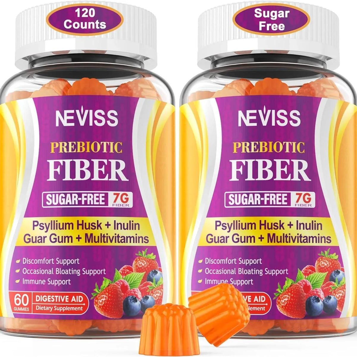 NEVISS Prebiotic Fiber 7G Supplement Gummies 60 Gomitas 2 Pack – The ...