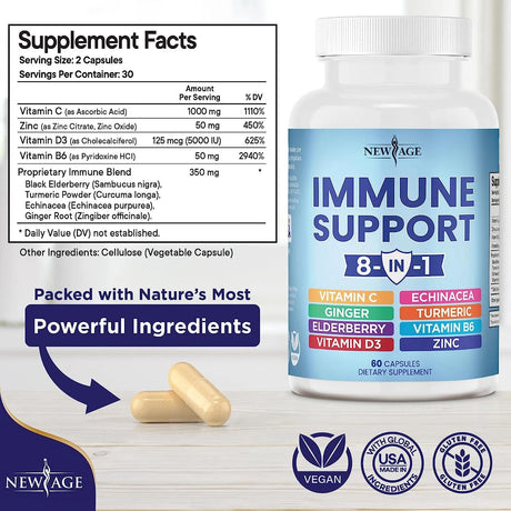 NEW AGE - NEW AGE 8 in 1 Immune Support Booster 60 Capsulas 2 Pack - The Red Vitamin MX - Suplementos Alimenticios - {{ shop.shopifyCountryName }}