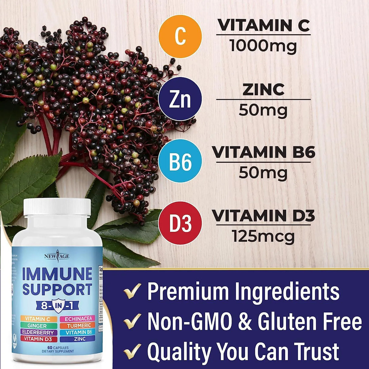 NEW AGE - NEW AGE 8 in 1 Immune Support Booster 60 Capsulas 2 Pack - The Red Vitamin MX - Suplementos Alimenticios - {{ shop.shopifyCountryName }}