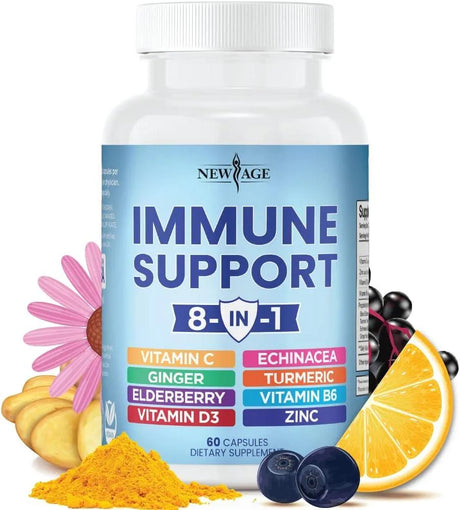 NEW AGE - NEW AGE 8 in 1 Immune Support Booster 60 Capsulas - The Red Vitamin MX - Suplementos Alimenticios - {{ shop.shopifyCountryName }}