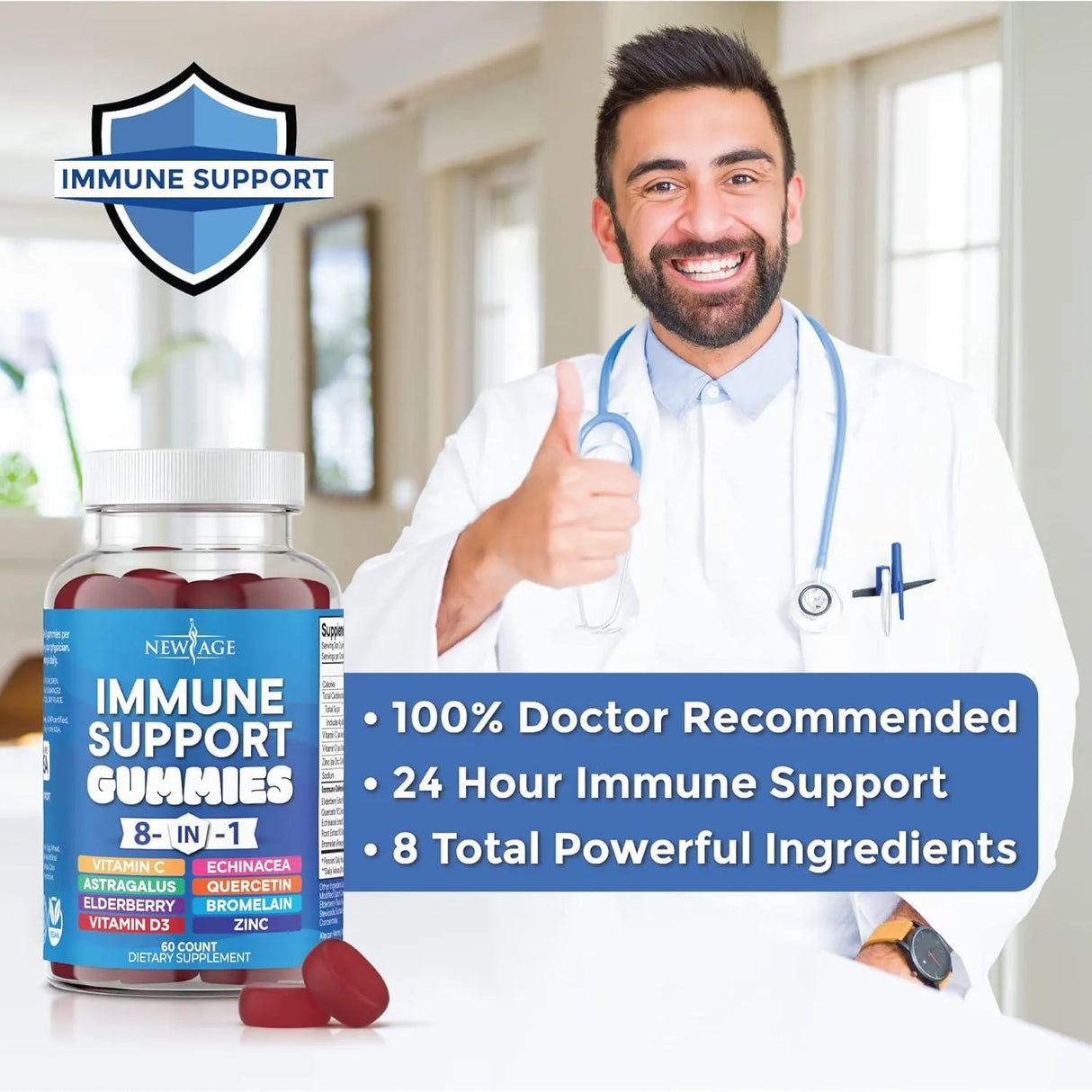 NEW AGE - NEW AGE 8 in 1 Immune Support Booster 60 Gomitas 2 Pack - The Red Vitamin MX - Suplementos Alimenticios - {{ shop.shopifyCountryName }}