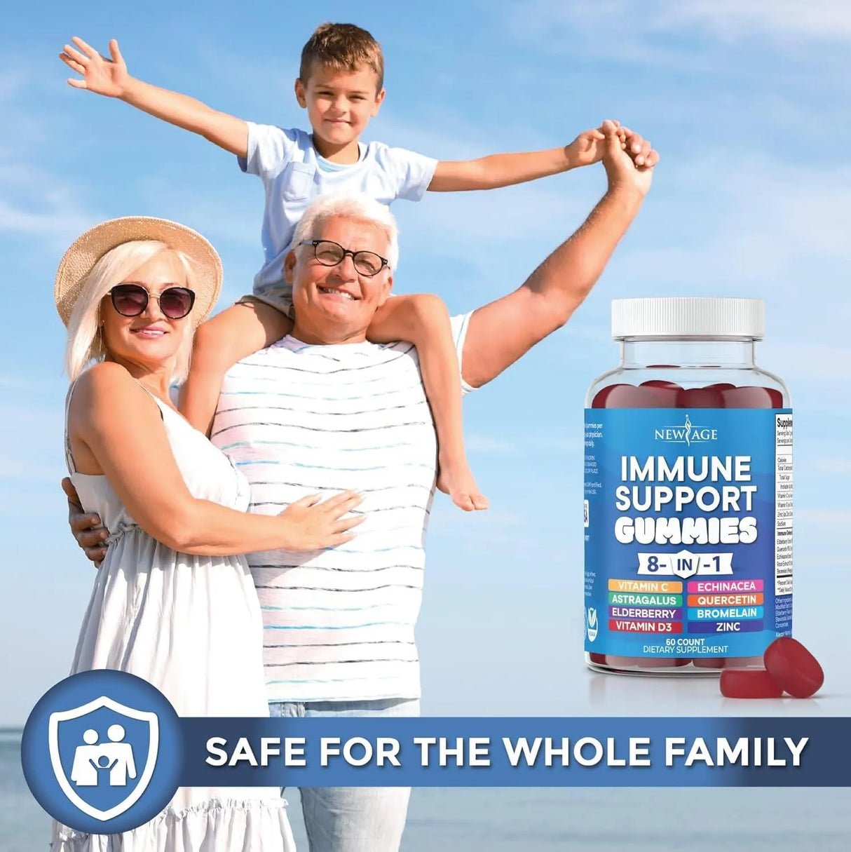 NEW AGE - NEW AGE 8 in 1 Immune Support Booster 60 Gomitas - The Red Vitamin MX - Suplementos Alimenticios - {{ shop.shopifyCountryName }}