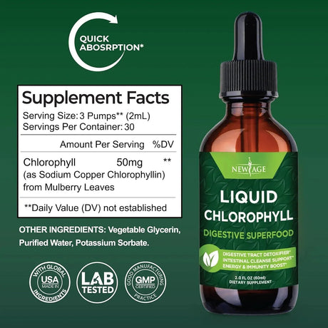 NEW AGE - New Age Chlorophyll Liquid Drops 60Ml. 4 Pack - The Red Vitamin MX - Suplementos Alimenticios - {{ shop.shopifyCountryName }}