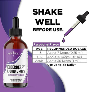 NEW AGE - New Age Elderberry Syrup Black Elderberry Liquid Drops 60Ml. - The Red Vitamin MX - Suplementos Alimenticios - {{ shop.shopifyCountryName }}