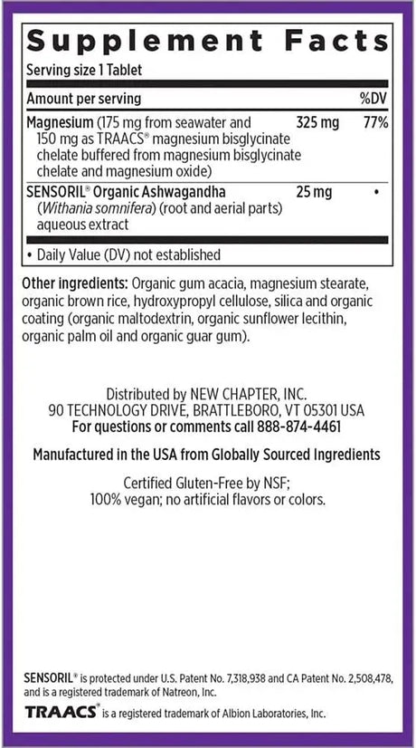 NEW CHAPTER - New Chapter Magnesium + Ashwagandha 60 Tabletas - The Red Vitamin MX - Suplementos Alimenticios - {{ shop.shopifyCountryName }}
