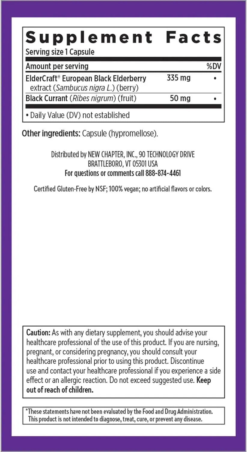 NEW CHAPTER - New Chapter Vegan Elderberry 30 Capsulas - The Red Vitamin MX - Suplementos Alimenticios - {{ shop.shopifyCountryName }}