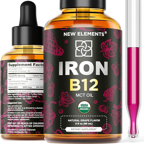 NEW ELEMENTS - New Elements Liquid Iron Supplement 60Ml. - The Red Vitamin MX - Suplementos Alimenticios - {{ shop.shopifyCountryName }}