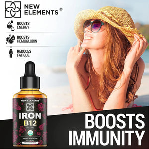 NEW ELEMENTS - New Elements Liquid Iron Supplement 60Ml. - The Red Vitamin MX - Suplementos Alimenticios - {{ shop.shopifyCountryName }}