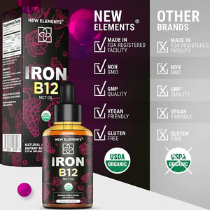 NEW ELEMENTS - New Elements Liquid Iron Supplement 60Ml. - The Red Vitamin MX - Suplementos Alimenticios - {{ shop.shopifyCountryName }}