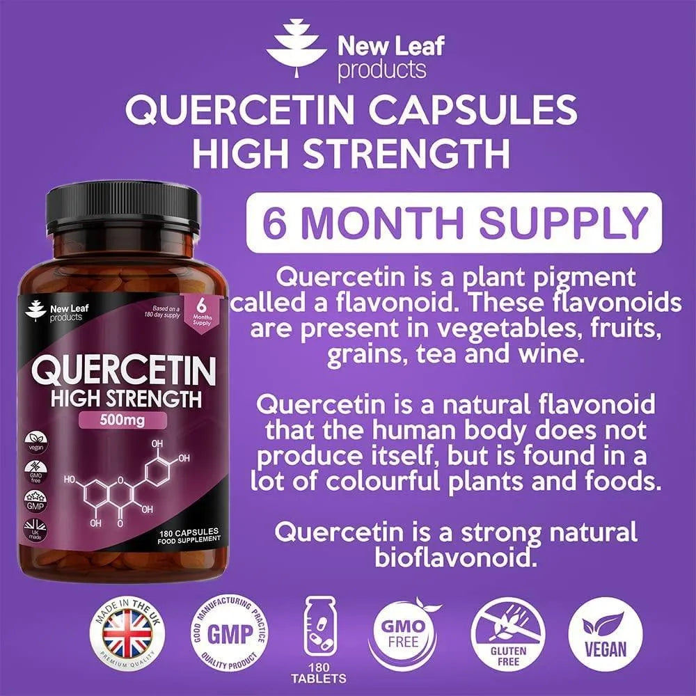 NEW LEAF PRODUCTS - New Leaf Products Quercetin 500Mg. 180 Capsulas - The Red Vitamin MX - Suplementos Alimenticios - {{ shop.shopifyCountryName }}