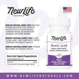 NEWLIFE NATURALS - NewLife Naturals Medical Grade Boric Acid Vaginal Suppositories 90 Supositorios - The Red Vitamin MX - Supositorios De Ácido Bórico - {{ shop.shopifyCountryName }}