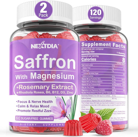 NEXTDIA - NextDia Saffron Supplements Gummies 60 Gomitas 2 Pack - The Red Vitamin MX - Suplementos Alimenticios - {{ shop.shopifyCountryName }}