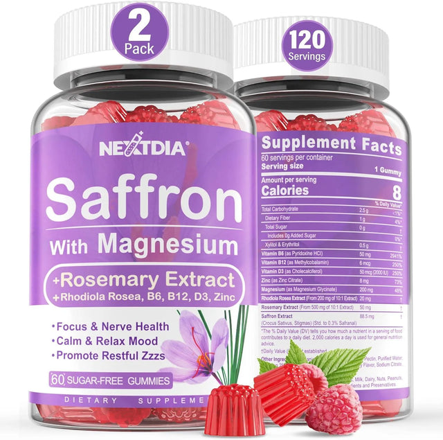 NEXTDIA - NextDia Saffron Supplements Gummies 60 Gomitas 2 Pack - The Red Vitamin MX - Suplementos Alimenticios - {{ shop.shopifyCountryName }}