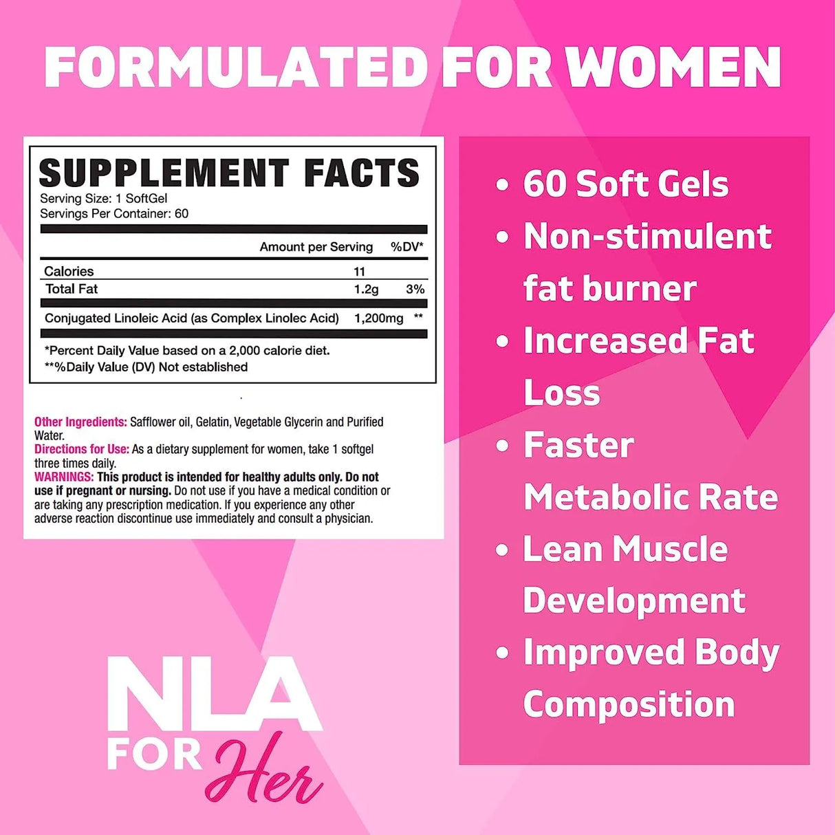 NLA - NLA For Her CLA 1200Mg. 60 Capsulas Blandas - The Red Vitamin MX - Suplementos Alimenticios - {{ shop.shopifyCountryName }}