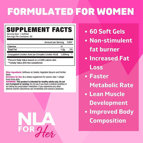 NLA - NLA For Her CLA 1200Mg. 60 Capsulas Blandas - The Red Vitamin MX - Suplementos Alimenticios - {{ shop.shopifyCountryName }}