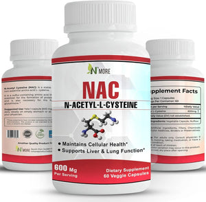 N´MORE - N'More N-Acetyl-Cysteine NAC 600Mg. 60 Capsulas - The Red Vitamin MX - Suplementos Alimenticios - {{ shop.shopifyCountryName }}